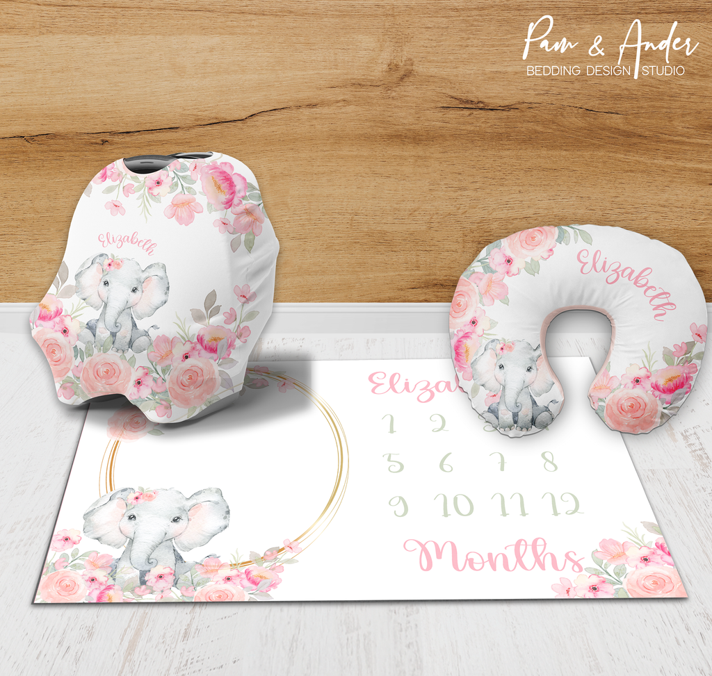 Floral Elephant Accessories set