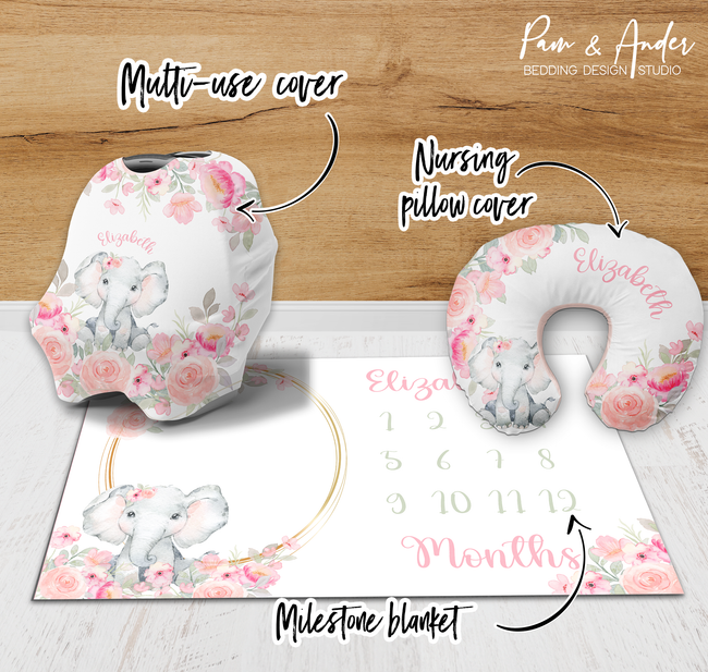 Floral Elephant Accessories set Main Image