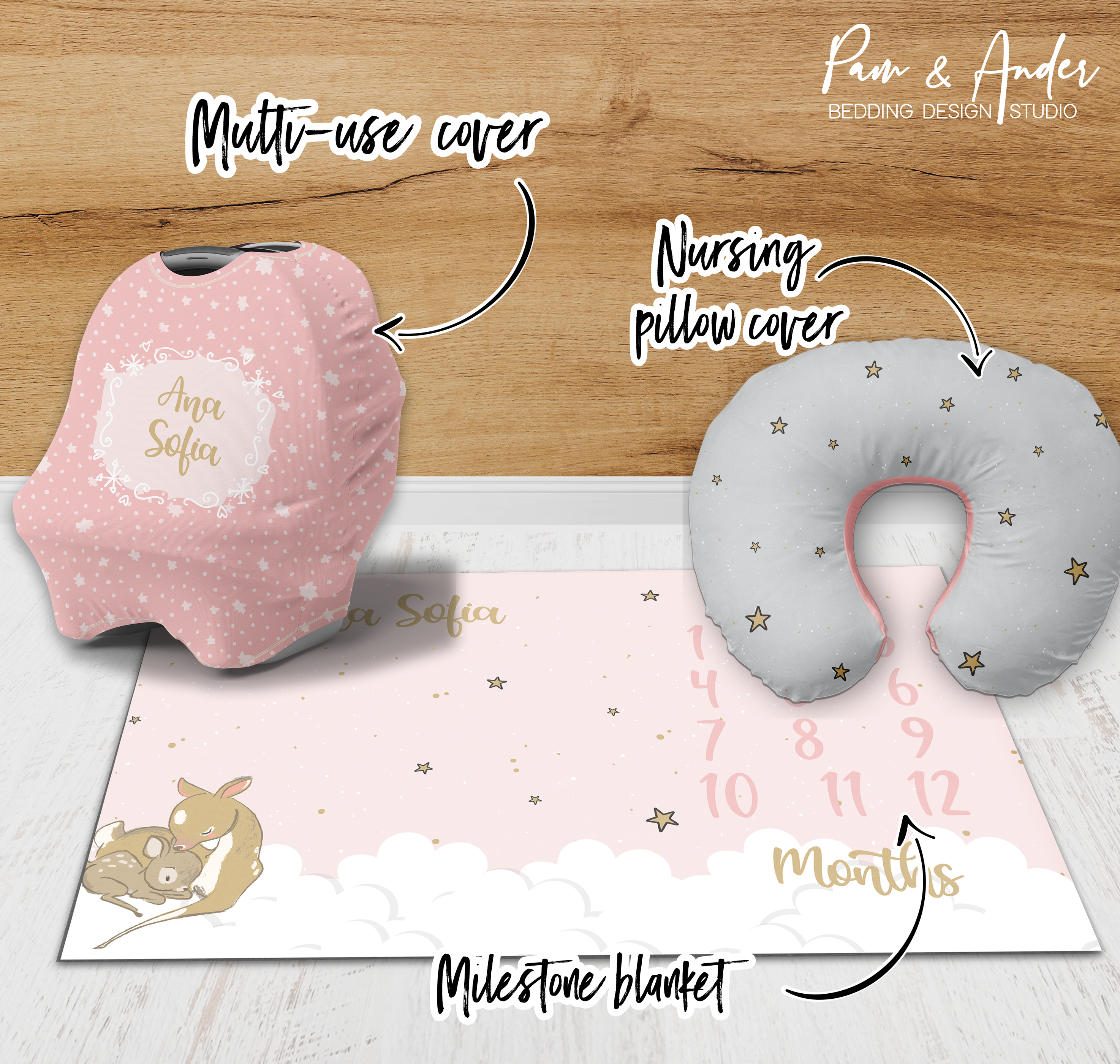 Deer Girl Crib bedding set