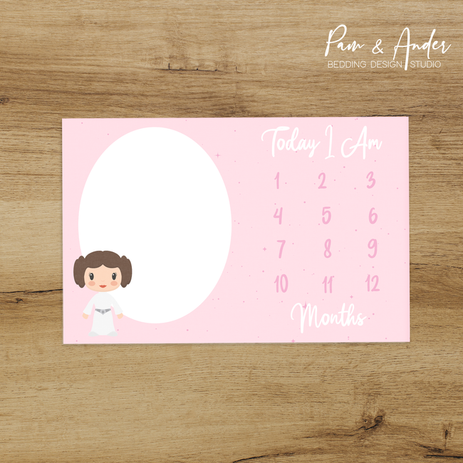 Pink Princess Leia Milestone blanket Hover Image