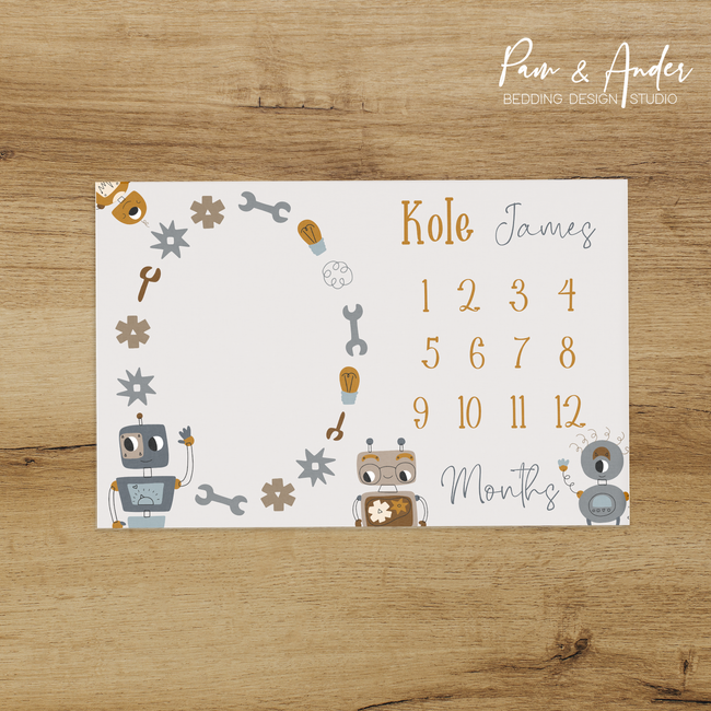 Robots Milestone blanket Hover Image