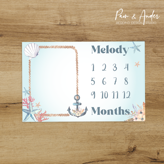 Nautical Girl Milestone blanket Hover Image