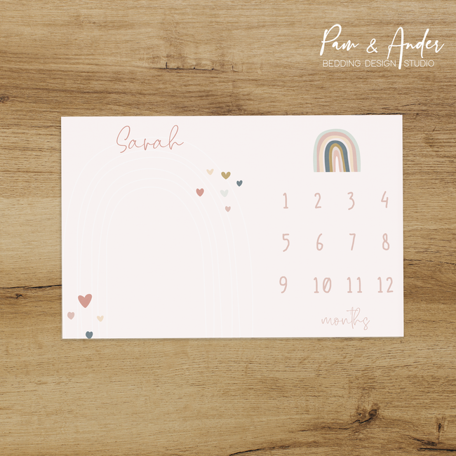 Pastel Rainbow Milestone blanket Hover Image