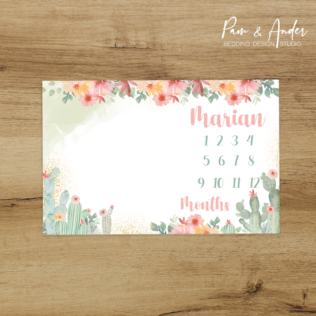 Cactus Girl Milestone blanket Hover Image