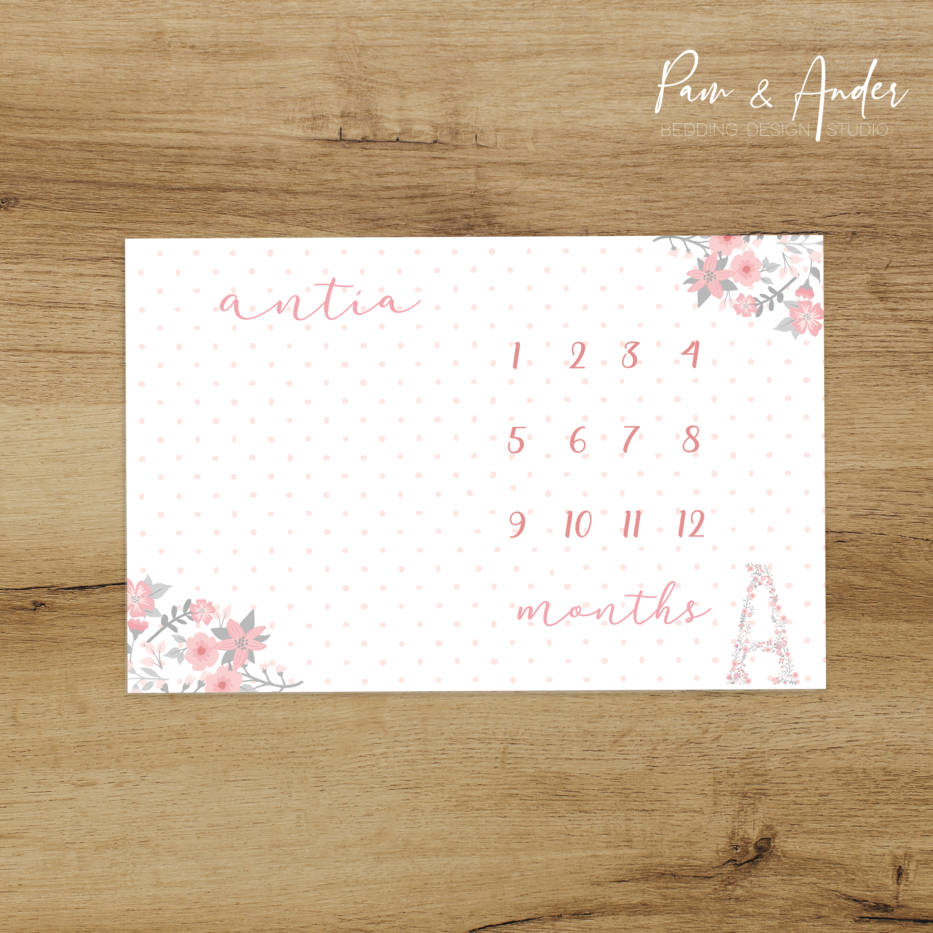 Floral Initial Milestone blanket