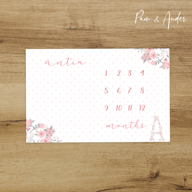 Floral Initial Milestone blanket Hover Image