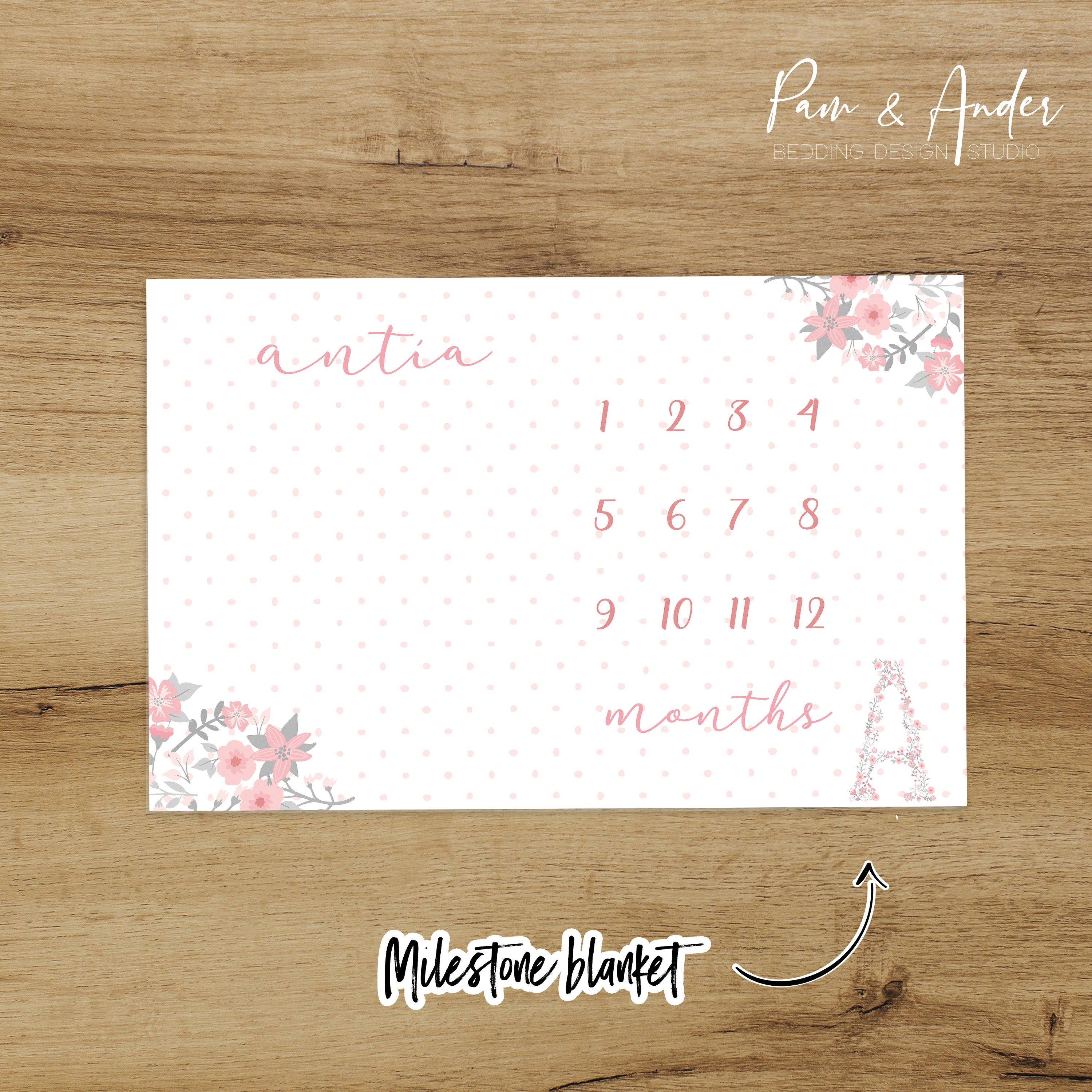 Floral Initial Accessories set