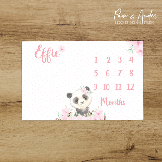 Panda Girl Milestone blanket Hover Image