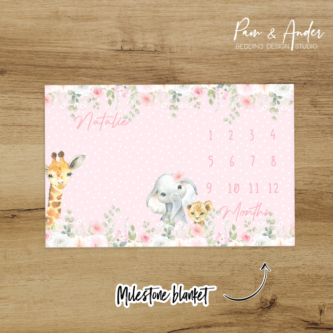 Safari Girl Milestone blanket Main Image