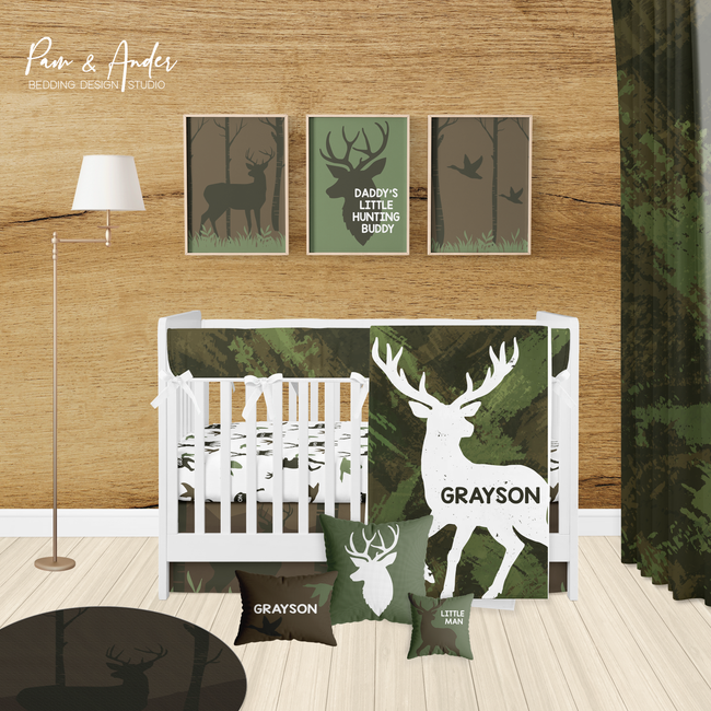 Hunting Crib bedding set Hover Image