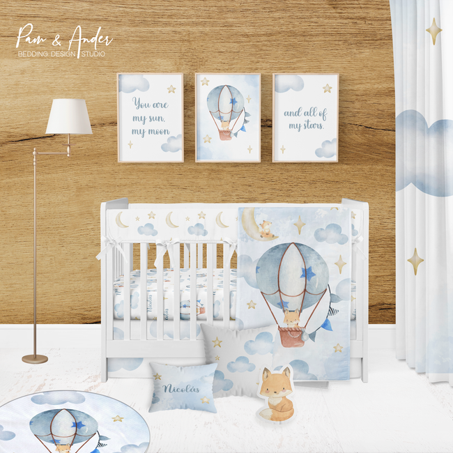 Hot Air Balloon Boy Crib bedding set Hover Image