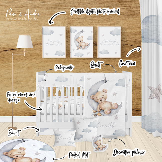 Bear Boy Crib bedding set Main Image