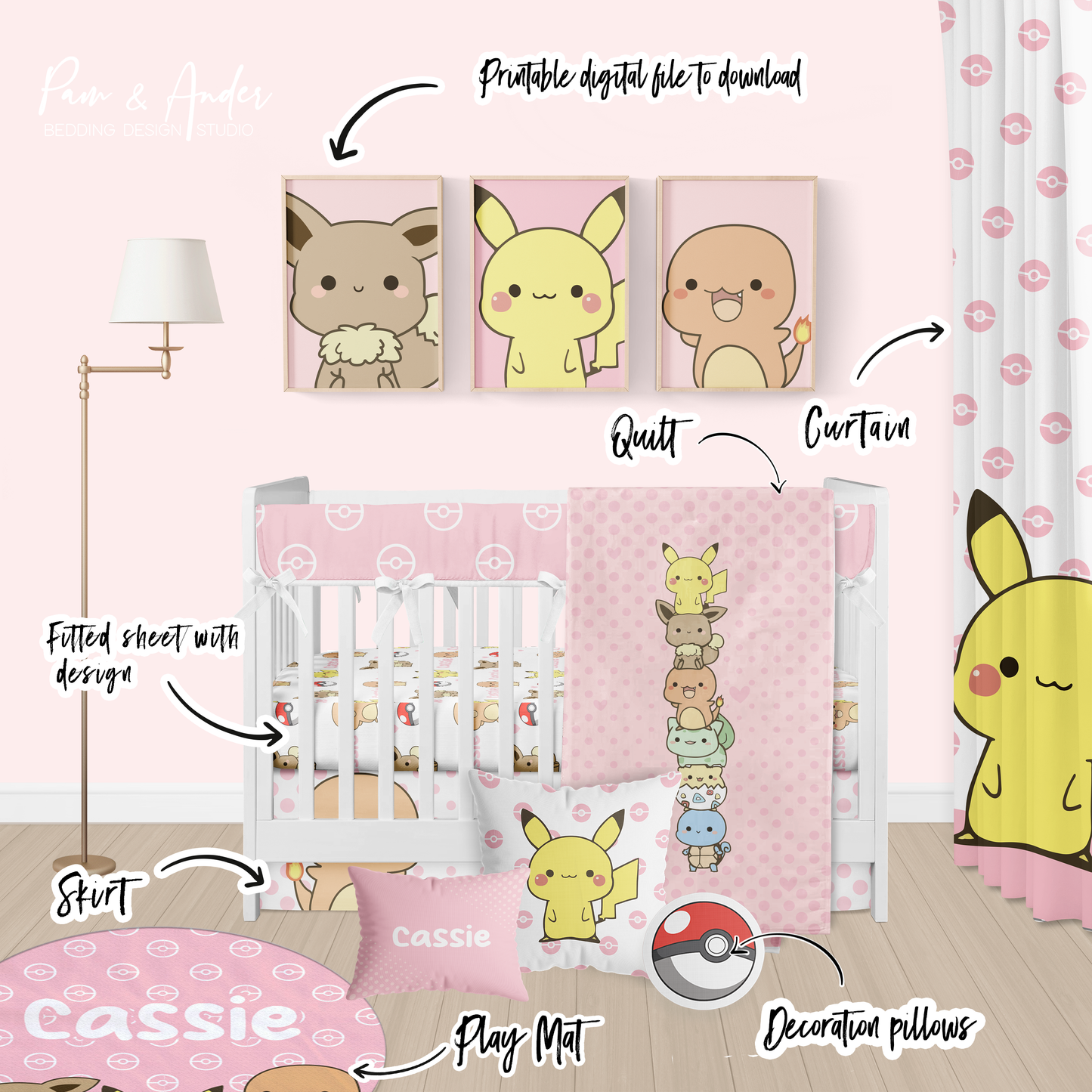 Baby Yoda for girl Crib bedding Set – Pam and Ander