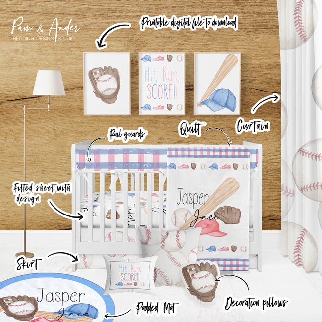 Baseball Crib bedding set Main Image