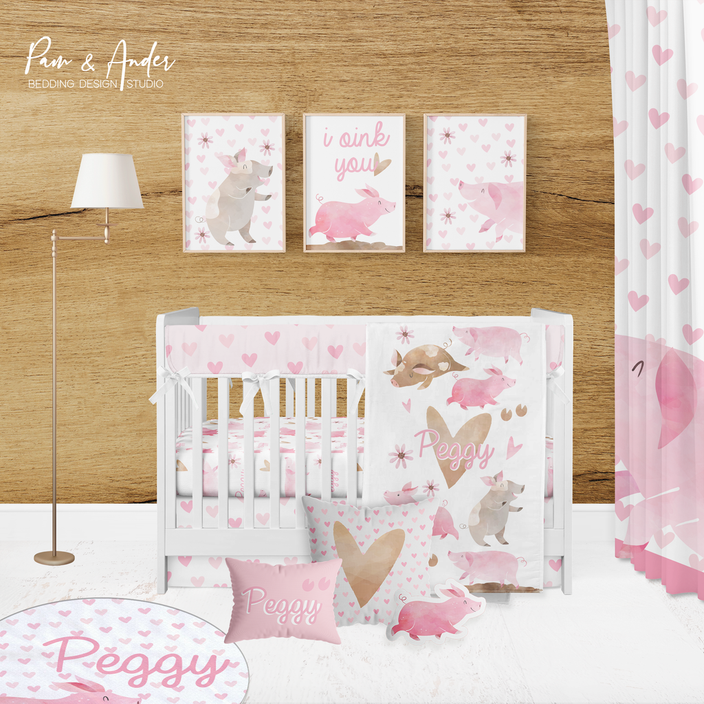 Heart crib bedding shop set