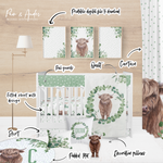 Highland Cow Boy Crib bedding set