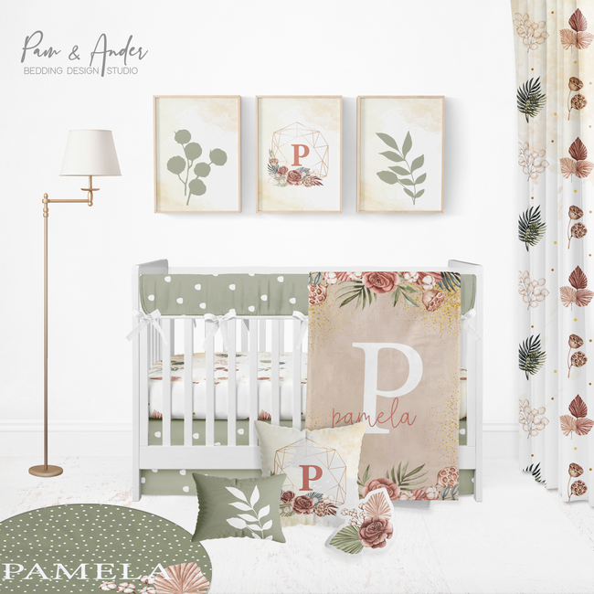 Boho Nature Crib bedding set Hover Image