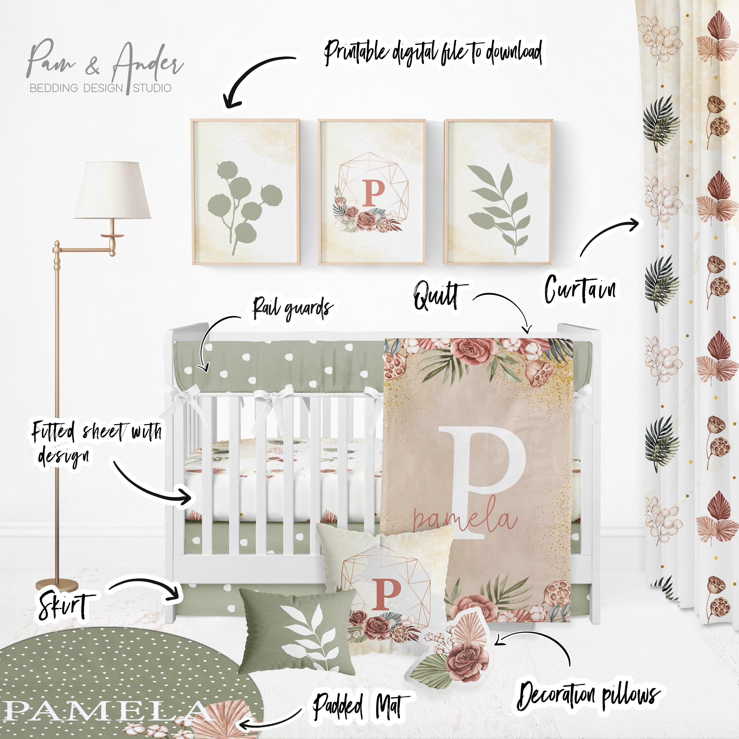 Boho Nature Crib bedding set