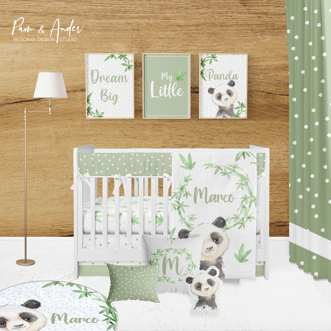 Panda Boy Crib bedding set Hover Image