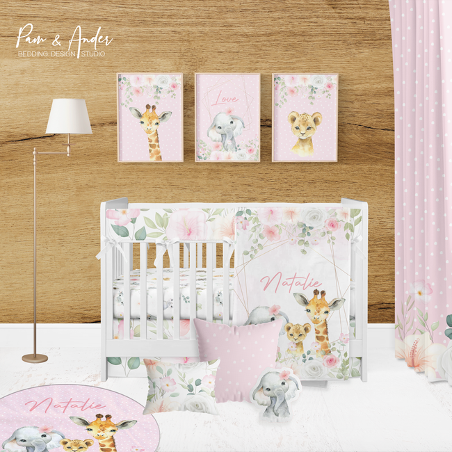 Safari Girl Crib Bedding Set Hover Image