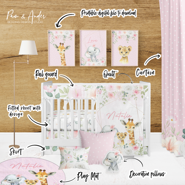 Safari Girl Crib Bedding Set Main Image