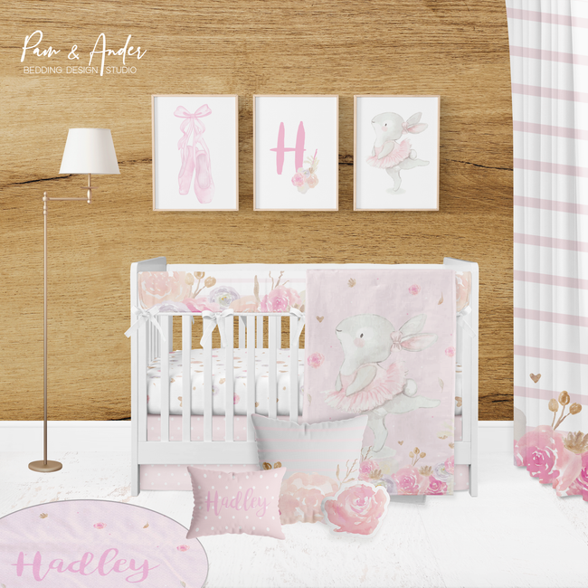 Ballet Bunny Crib bedding set Hover Image