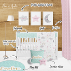 Cute Pattern Moon and Stars Crib bedding set