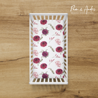 Burgundy Floral Fitted sheet