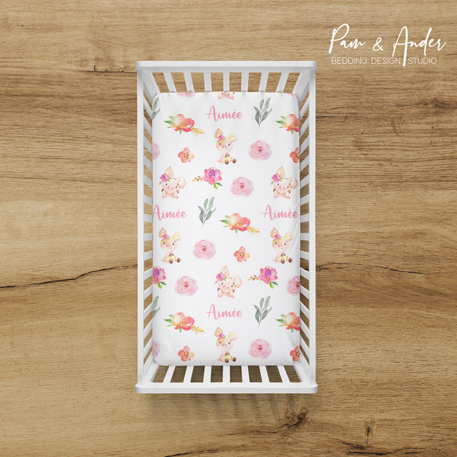 Floral Pig Fitted sheet Main Image