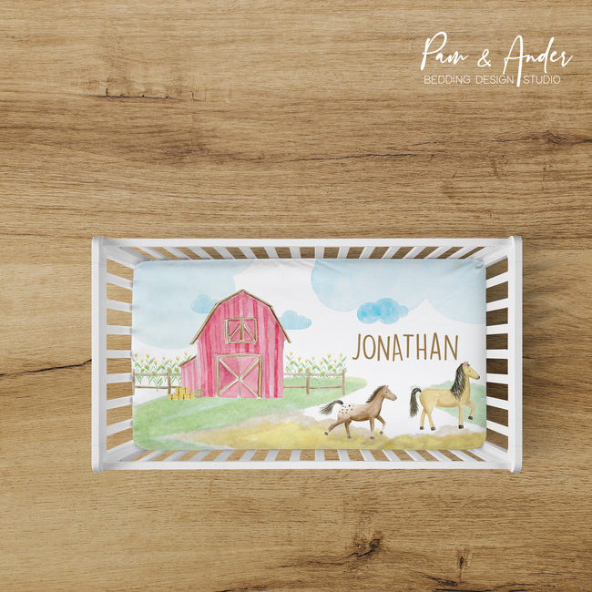 Horse Boy Fitted sheet Hover Image