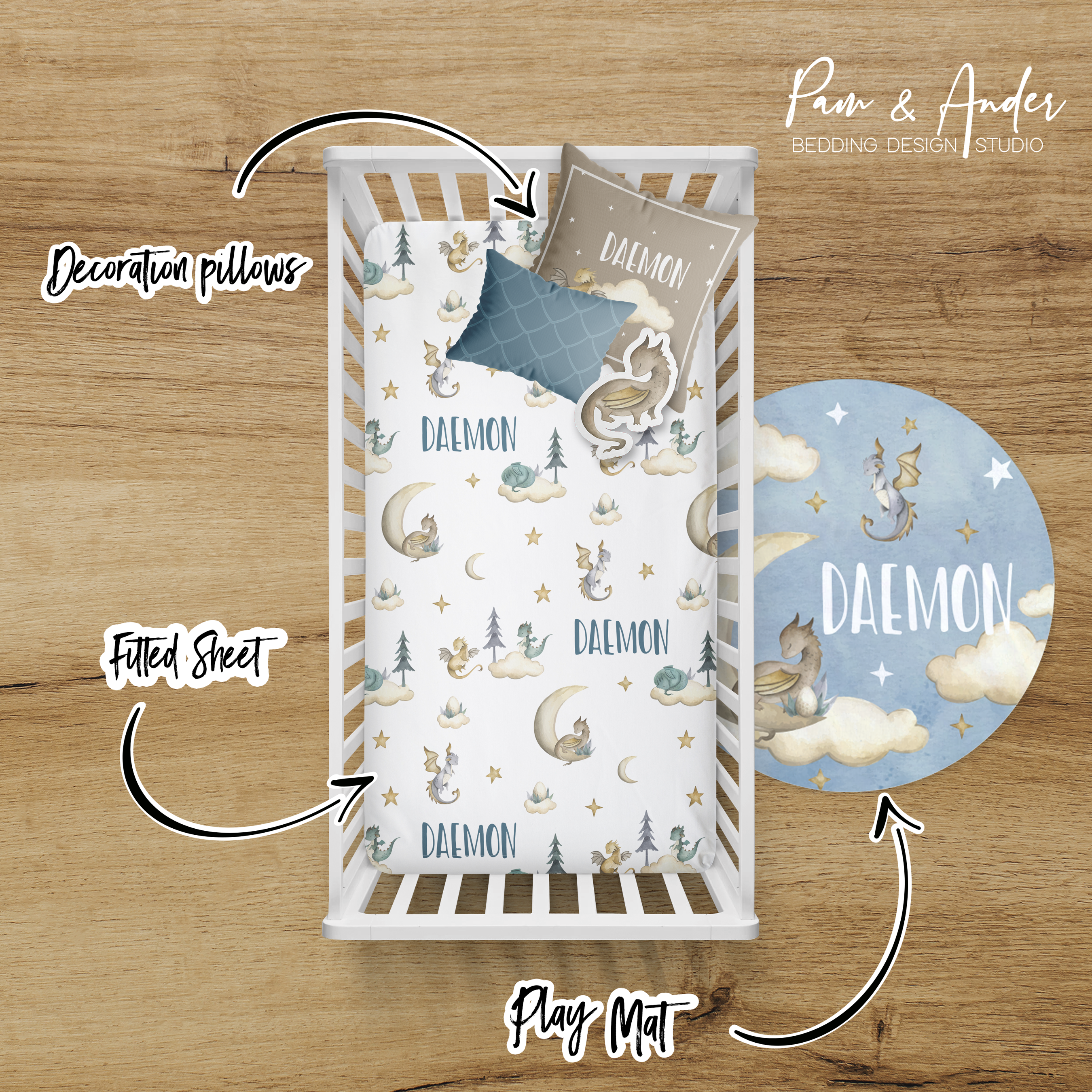 Dragon Crib bedding set