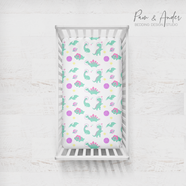 Space Dino Girl Fitted sheet Main Image