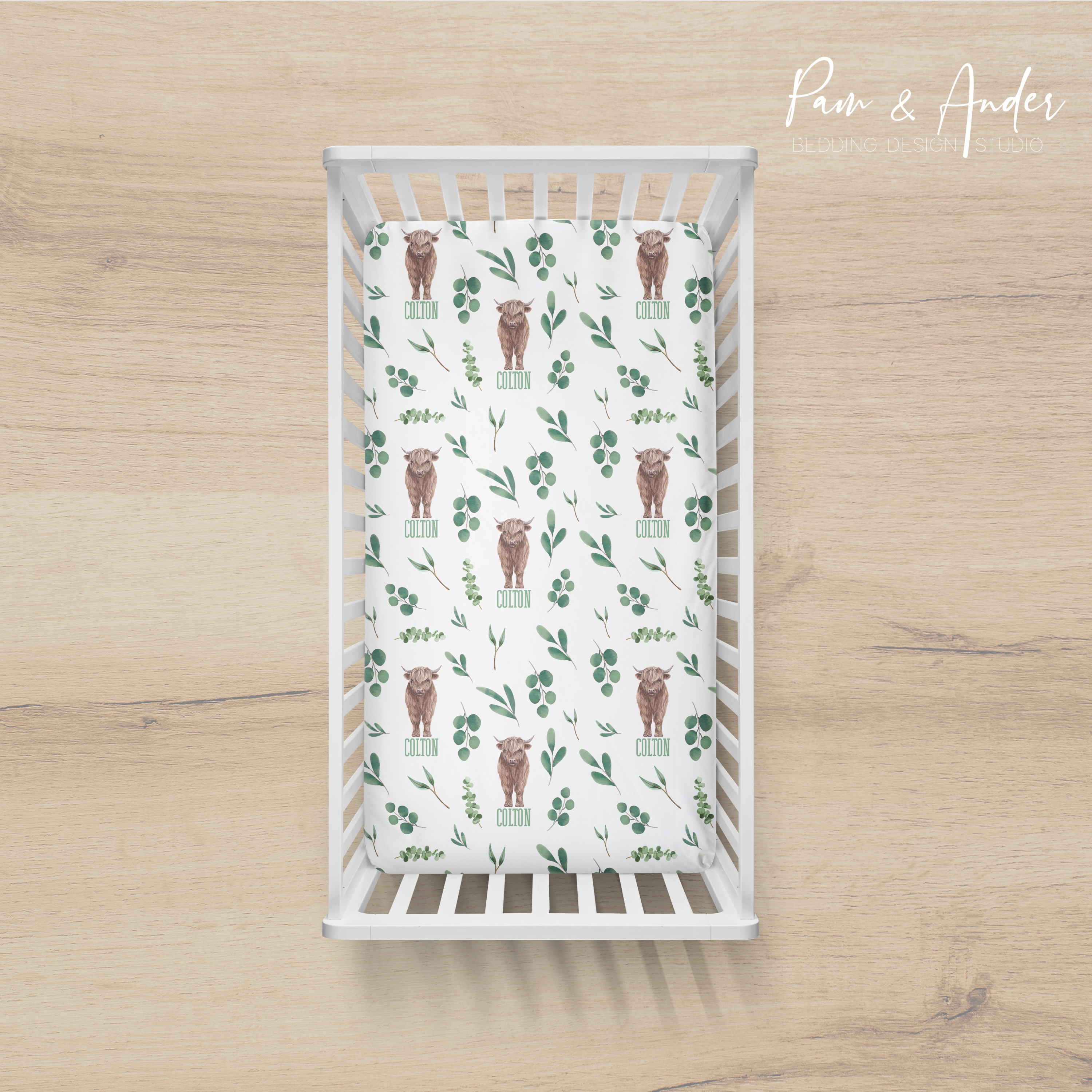 Highland Cow Boy Fitted sheet