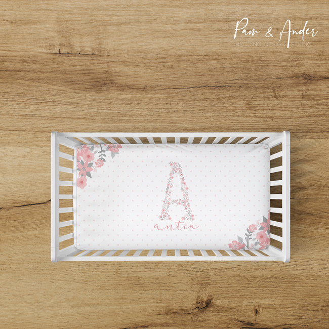Floral Initial Fitted sheet Hover Image