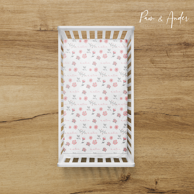 Floral Initial Fitted sheet Main Image