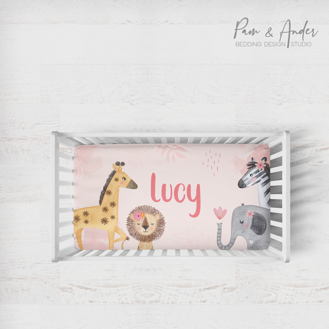 Pink Safari Fitted sheet Hover Image