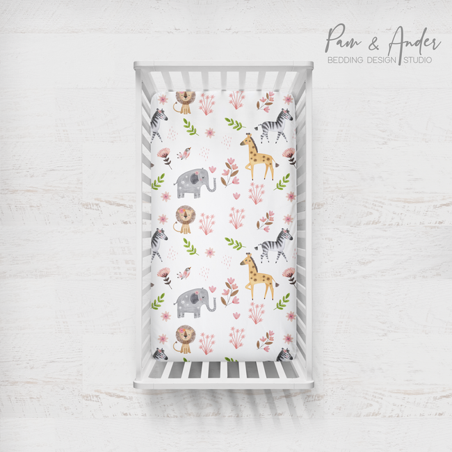 Pink Safari Fitted sheet Main Image