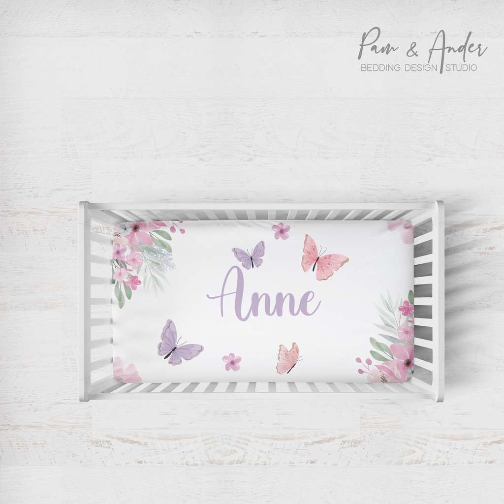 Purple Butterfly Fitted sheet