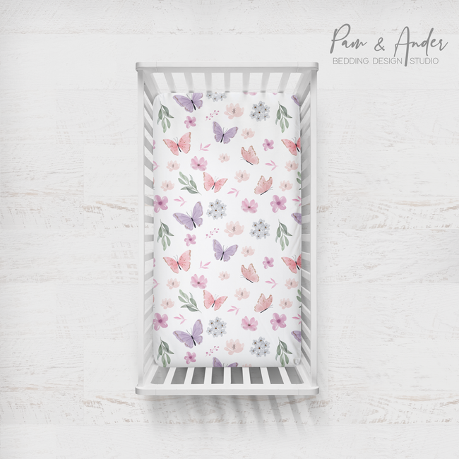 Purple Butterfly Fitted sheet Main Image