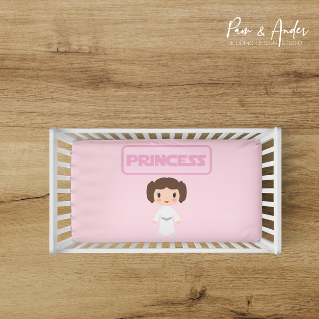 Pink Princess Leia Fitted sheet Hover Image