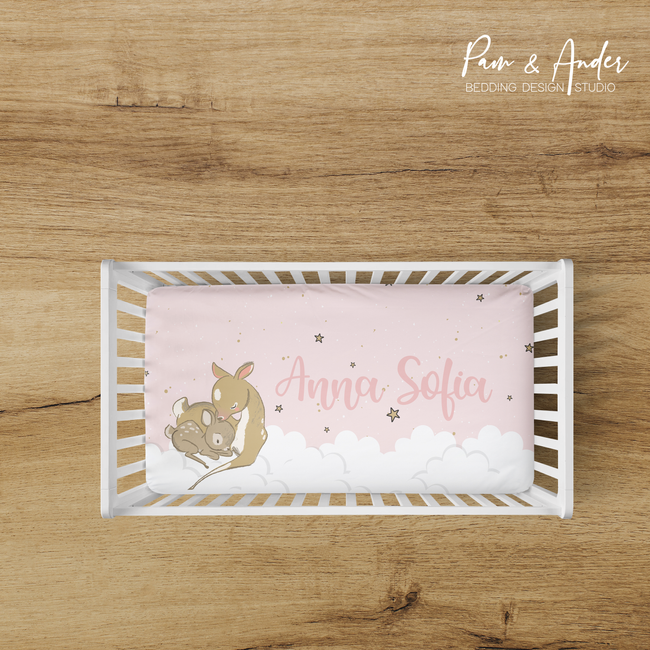 Deer Girl Fitted sheet Hover Image