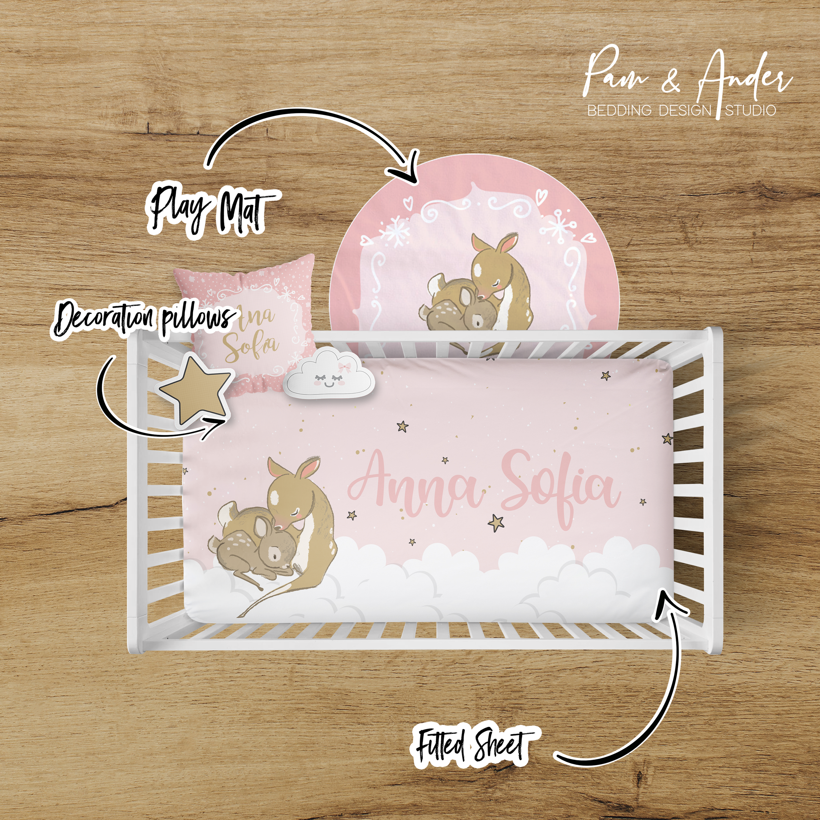 Deer Girl Crib bedding set