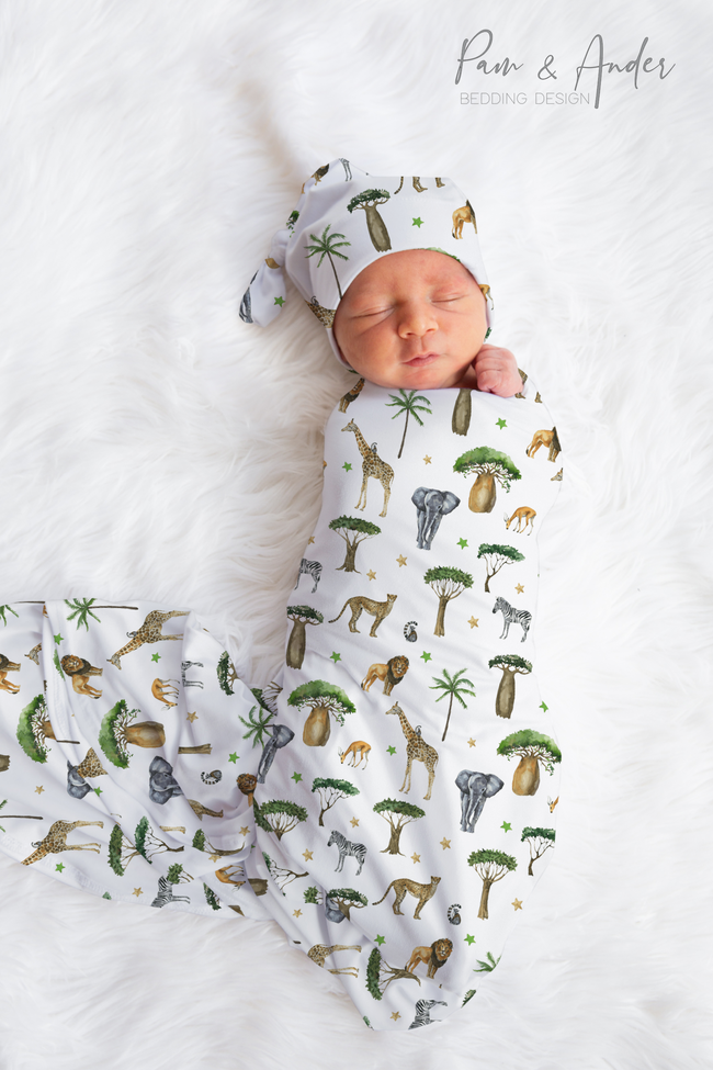 Safari Baby Unisex Swaddle Set Hover Image