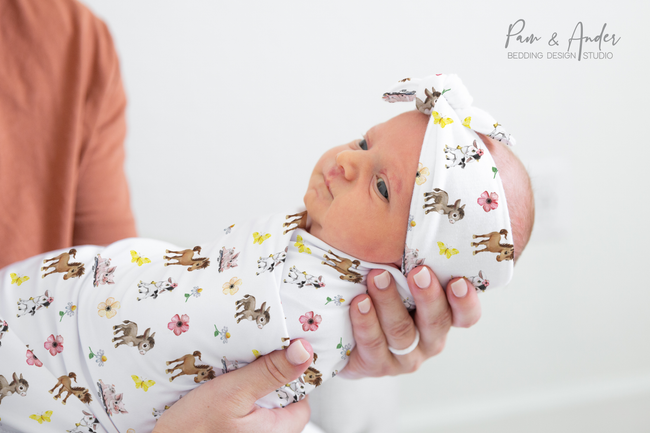 Farm Baby Girl Swaddle Set Hover Image