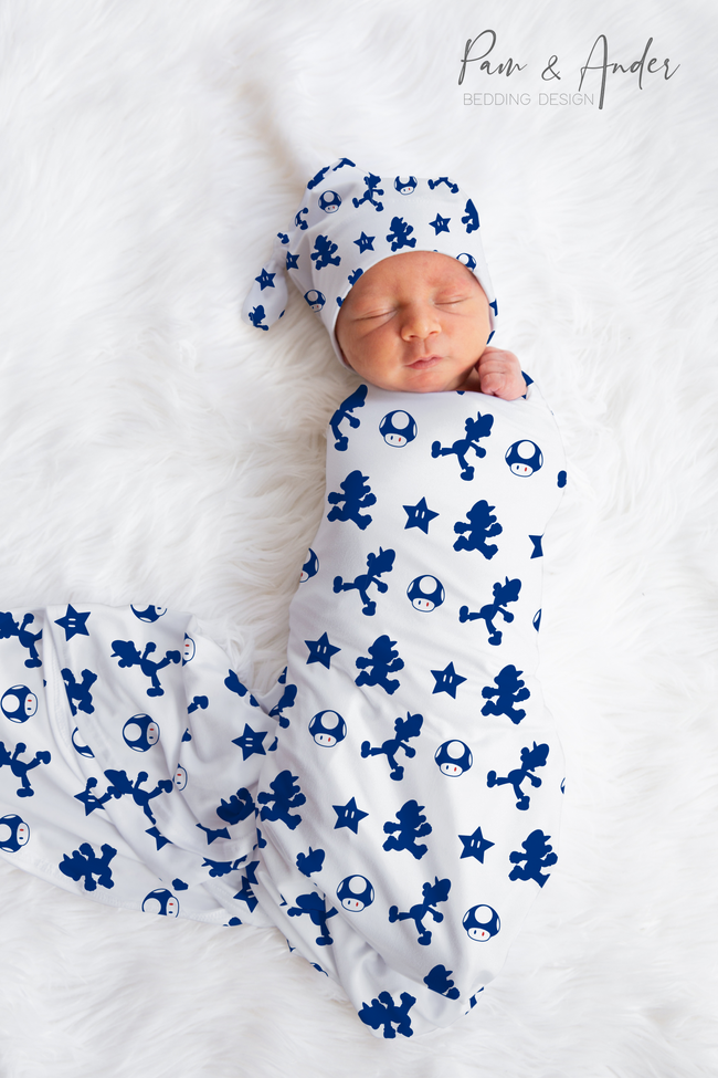 Mario Bros Baby Boy Swaddle Set Hover Image
