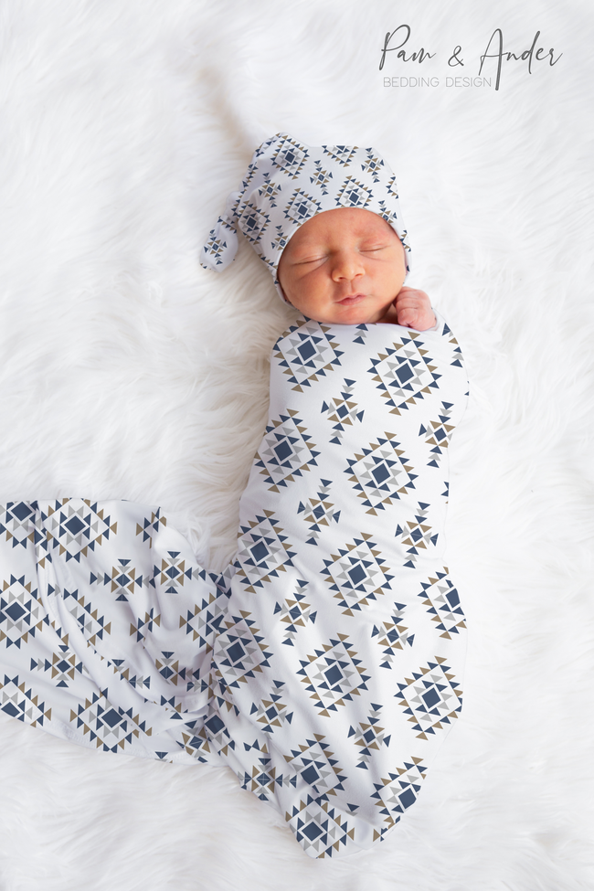 Tribal Baby Boy Swaddle Set Hover Image