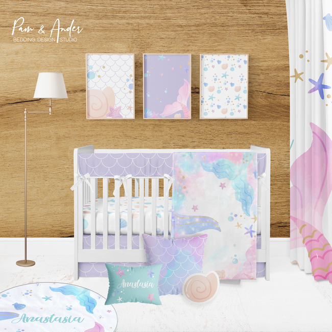 Mermaid Tails Crib bedding set Hover Image