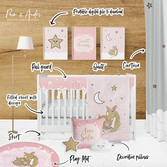 Deer Girl Crib bedding set Main Image