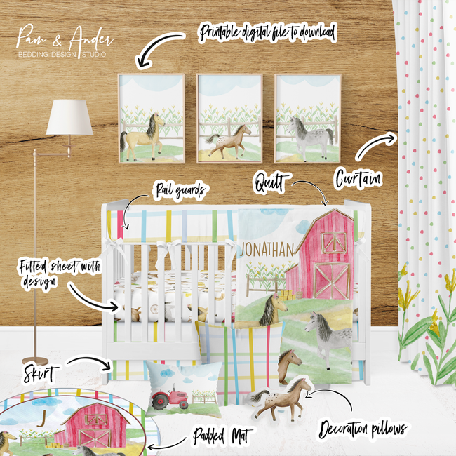 Horse Boy Crib bedding set Main Image