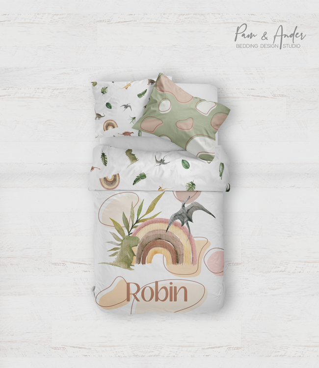 Dinosaur and Rainbows Bedding set Hover Image